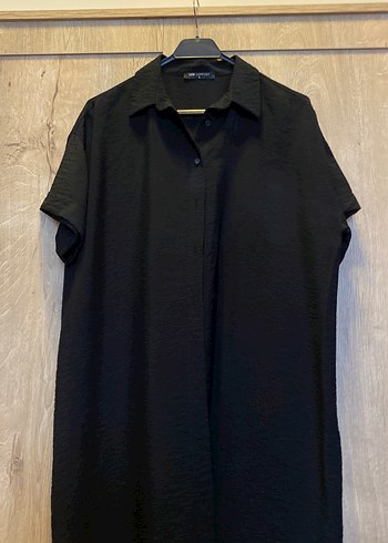 Siyah Oversize Kadın Gömlek Elbise