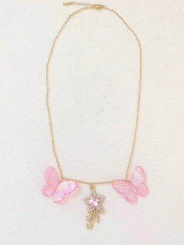 Pink Butterfly Aesthetic Coquette Kolye