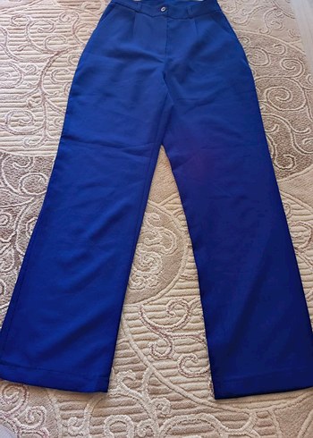 32 Beden Mavi Regular Fit Kumaş Kadın Pantolon