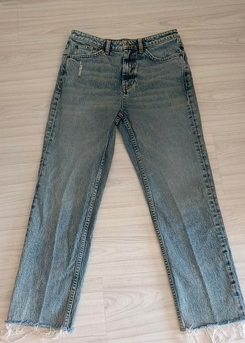 Kadın Gri Bol Kesim Midi Kot Pantolon