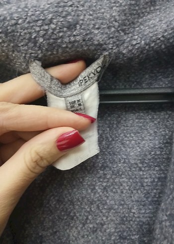 Gri Yünlü Yüksek Yakalı Süveter - Görsel 2