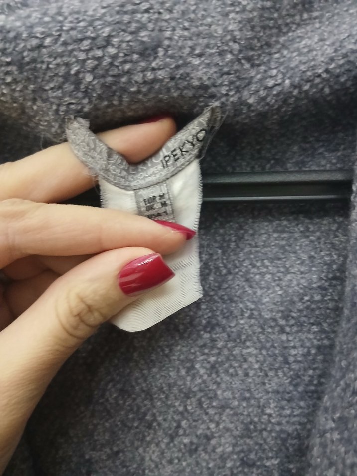 Gri Yünlü Yüksek Yakalı Süveter - Görsel 2