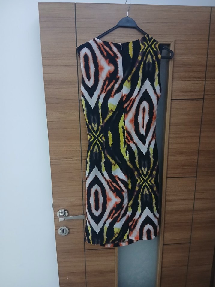 Kadın Çok Renkli Bağlamalı Midi Kalem Elbise - Görsel 2