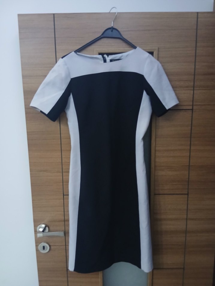 V Yaka Kemerli Midi Kalem Elbise - Görsel 2