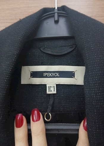 Düğmeli Siyah Kadın Denim Blazer - Görsel 2