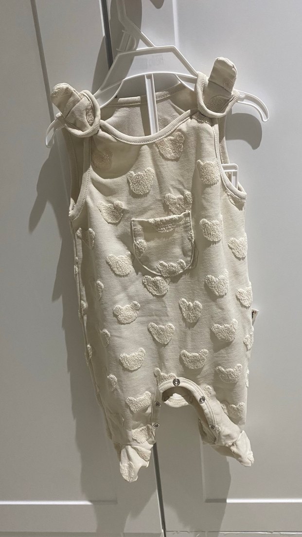 Beyaz Triko Bebek Kız Tulum - Görsel 3