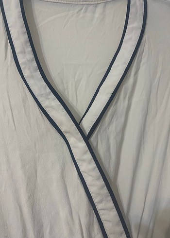 Kadın Beyaz Kruvaze Yaka Uzun Kollu tulum - Görsel 6