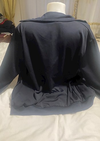 Lacivert Fermuarlı Yüksek Yakalı Kadın eşofmanı - Görsel 6