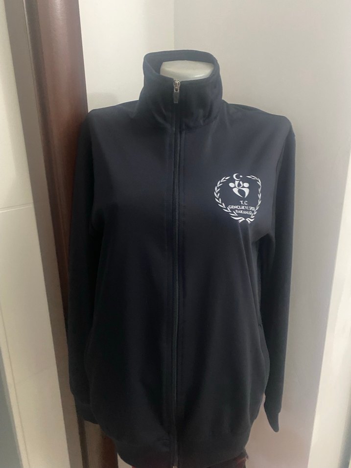 Lacivert Fermuarlı Yüksek Yakalı Kadın eşofmanı - Görsel 2