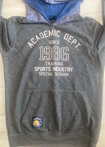 Erkek Kapüşonlu Fermuarlı Gri Sweatshirt - Görsel 6