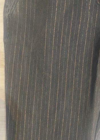 Düğmelisevenhill simli çizgili  gri renkte kanvas Pantolon - Görsel 7