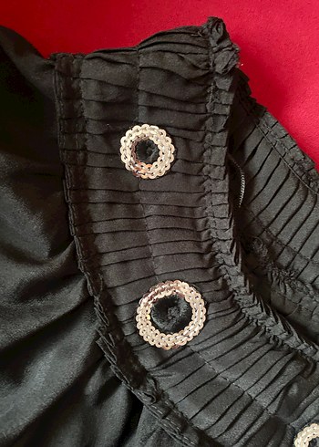 Koton marka İş Kadınları İçin Siyah Nakışlı Gömlek - Görsel 4