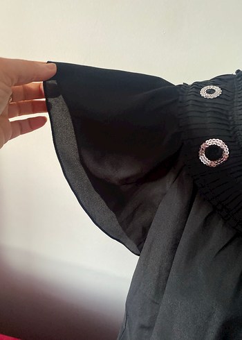 Koton marka İş Kadınları İçin Siyah Nakışlı Gömlek - Görsel 6