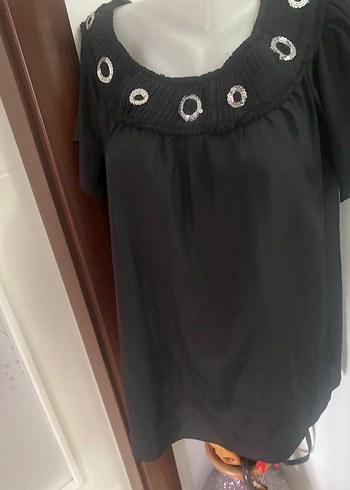 Koton marka İş Kadınları İçin Siyah Nakışlı Gömlek - Görsel 7