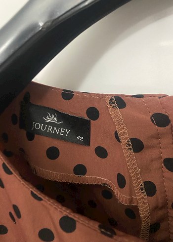 Kahverengi Puantiyeli Kadın gömlek - Görsel 10