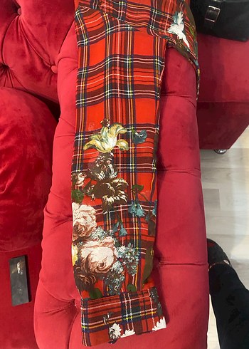 Kadın Kırmızı ekoseli şifon gömlek# Mango - Görsel 7