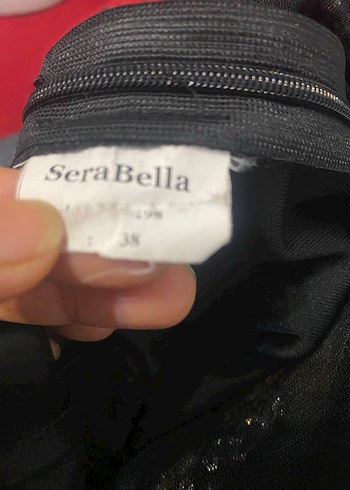 Uzun Siyah Boncuk İşlemeli Abiye Elbise - Görsel 7