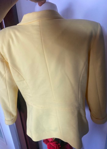 41 Beden sarı Renk Chima Sarı tek Düğmeli Kadın Blazer