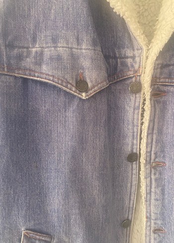 Defacto marka Düğmeli erkek Midi Denim Ceket - Görsel 3