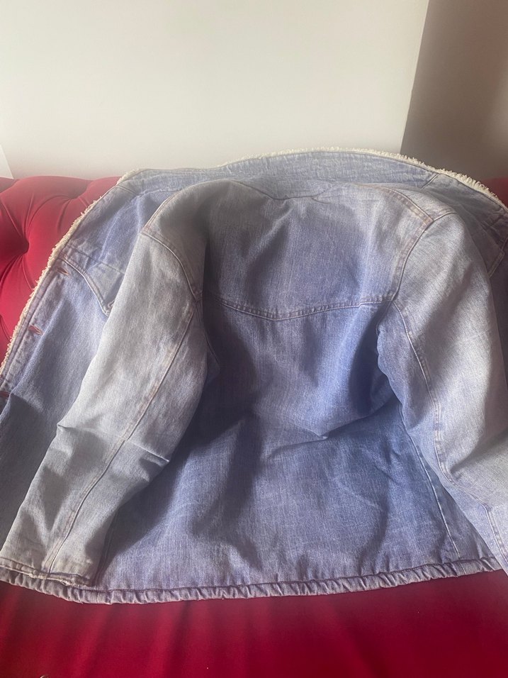 Defacto marka Düğmeli erkek Midi Denim Ceket - Görsel 5