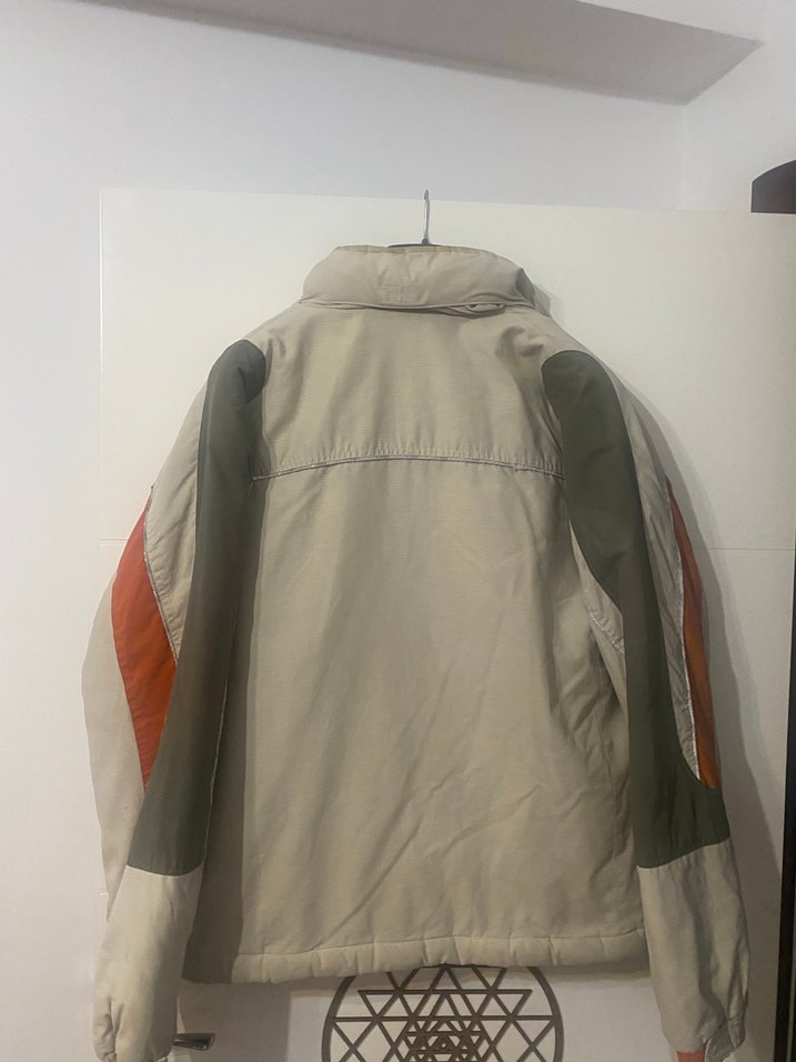 Erkek Beyaz Biker Stil Kayak Montu - Görsel 3