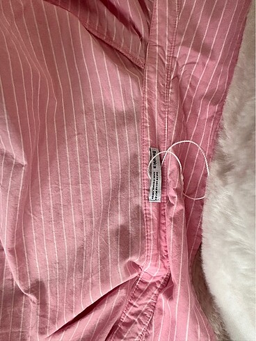 Bershka pembe crop gömlek