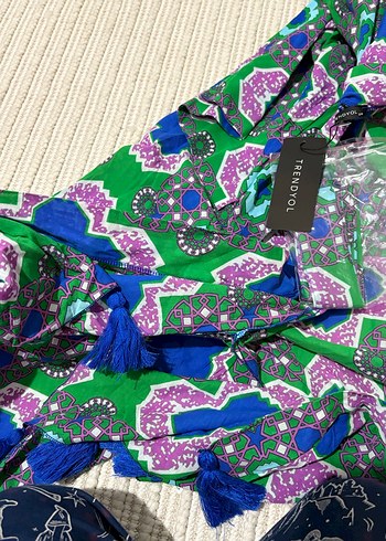 Uzun, bol kesim, bağlama desenli kadın kimono - Görsel 6