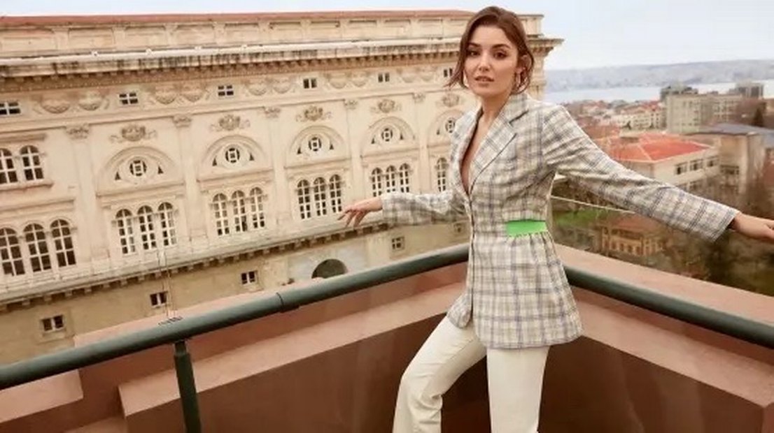 Nocturne Düğmeli, Ekose Desenli Kadın Kumaş Pantolon - Görsel 2