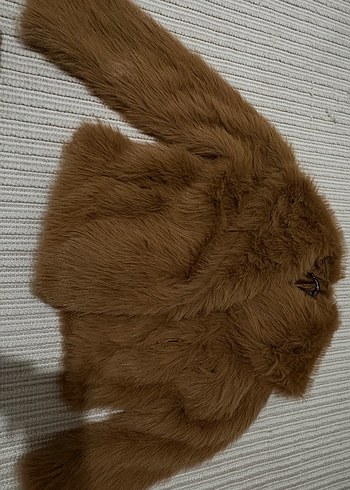 Bej Kadın Suni Kürk Kısa Ceket - Görsel 3