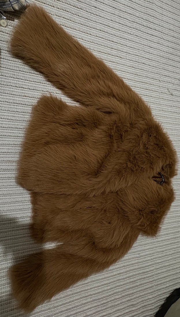 Bej Kadın Suni Kürk Kısa Ceket - Görsel 3