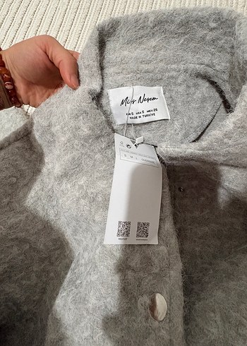 Gri kaşe mont - Görsel 6