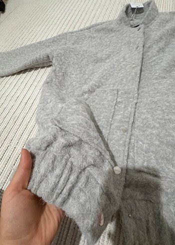 Gri kaşe mont - Görsel 7