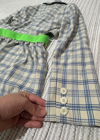 Nocturne Bej Ekose Desenli Kadın Midi Blazer Ceket - Görsel 11