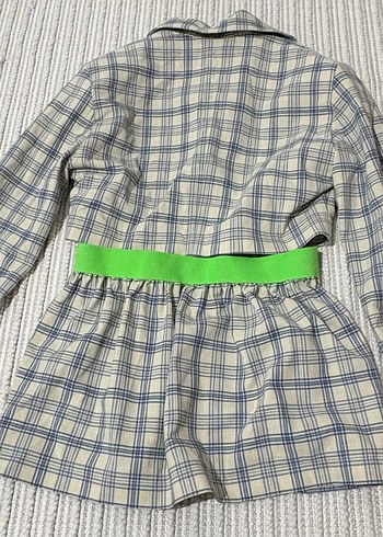 Nocturne Bej Ekose Desenli Kadın Midi Blazer Ceket - Görsel 10