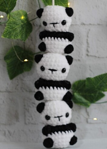 Diğer amigurumi panda anahtarlık