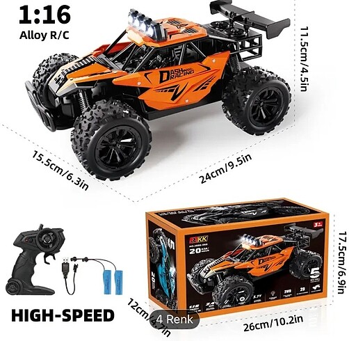 Büyük teker rc akülü araba