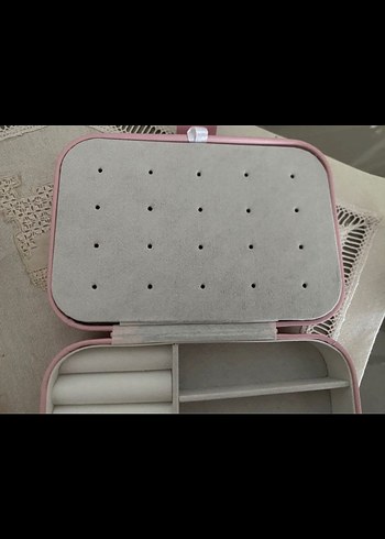 Diğer Pastel Pembe Makyaj takı Kutusu Organizer