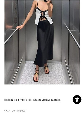 Zara saten etek