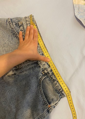 Diğer Gri Mavi Denim Mini Etek
