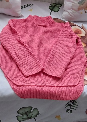 Pembe Örgü Kadın Triko Kazak