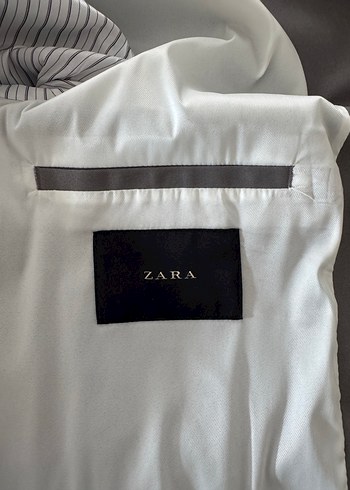 Gri Zara Uzun Erkek Trençkot - Görsel 7