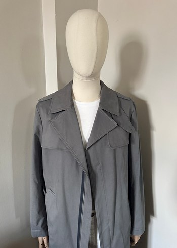 Gri Zara Uzun Erkek Trençkot - Görsel 2