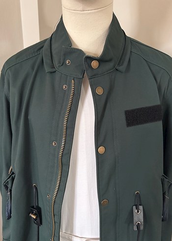 Zara Yeşil Trençkot - Görsel 8