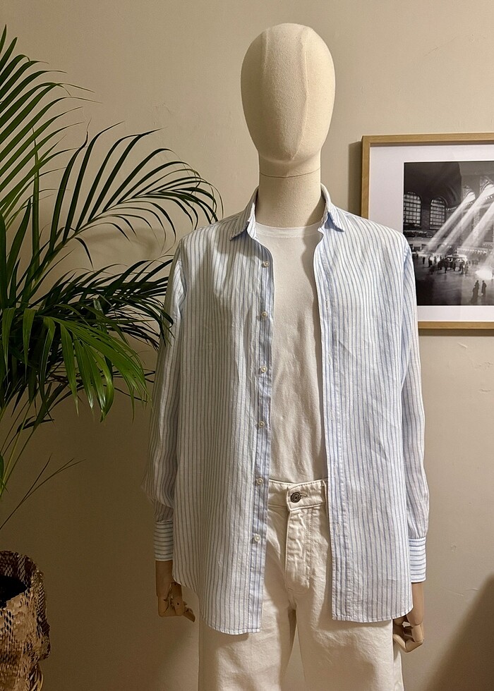 MASSIMO DUTTI KETEN GÖMLEK - Görsel 3