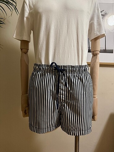 H&M MAVİ ÇİZGİLİ DENİZ ŞORTU - Görsel 2