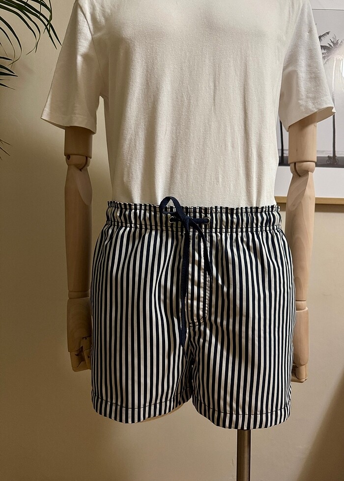 H&M MAVİ ÇİZGİLİ DENİZ ŞORTU - Görsel 2