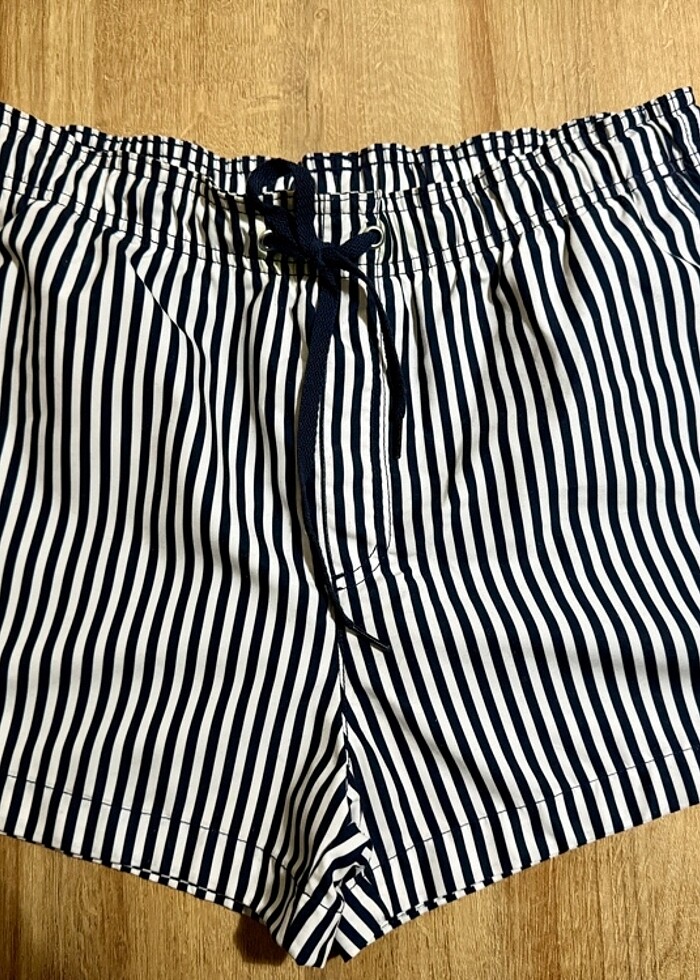 H&M MAVİ ÇİZGİLİ DENİZ ŞORTU - Görsel 4