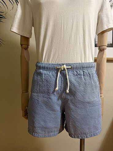 ZARA MAVİ ÇİZGİLİ DENİZ ŞORTU - Görsel 3