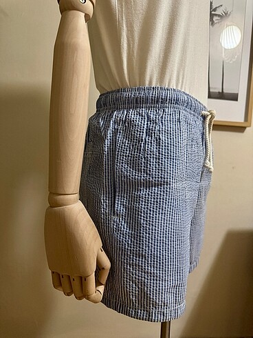 ZARA MAVİ ÇİZGİLİ DENİZ ŞORTU - Görsel 4