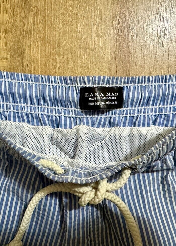 ZARA MAVİ ÇİZGİLİ DENİZ ŞORTU - Görsel 5